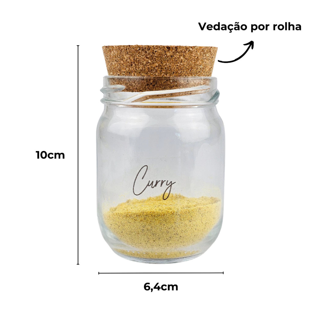 Kit 10 Potes 200ml com Tampa de Cortiça Elegância Natural