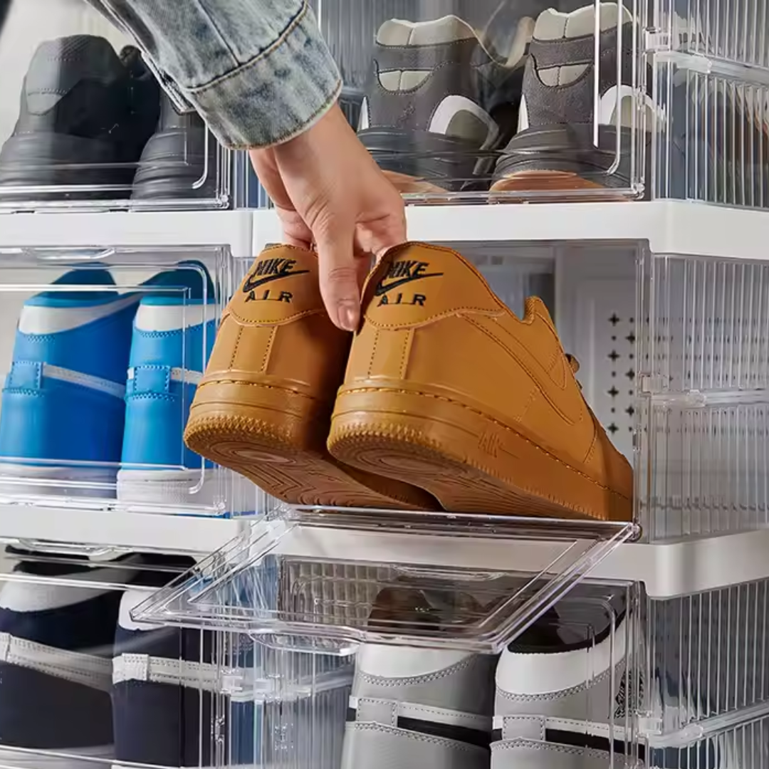 Caixa De Sapato Dobrável Armazenamento Transparentes