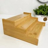Rack de Bambu Organizadores Retrátil e Fixo 3 Níveis