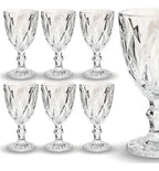 Jogo 6 Taças de Vidro Diamante Abacaxi Bico de Jaca 330ml – Copo Transparente Gourmet