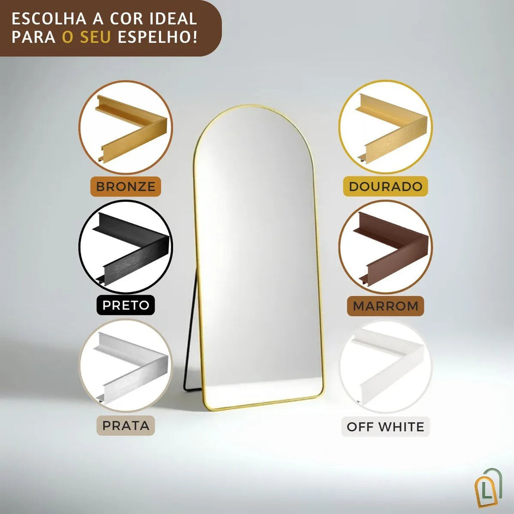 Espelho Oval Com Base Reta 170x70