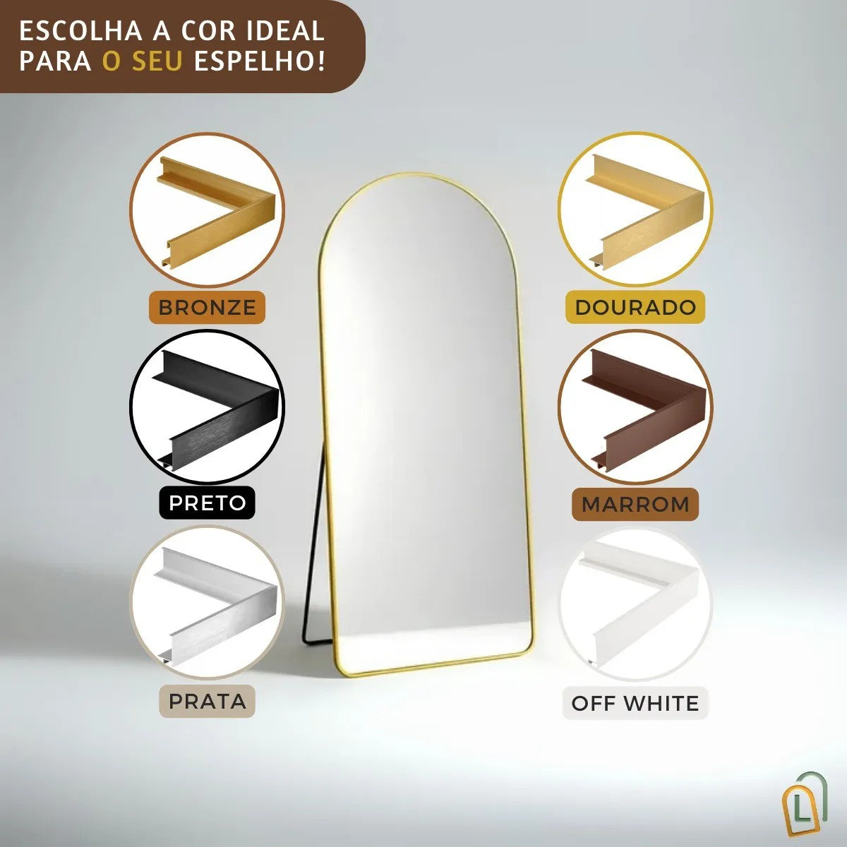 Espelho Oval Com Base Reta 170x70