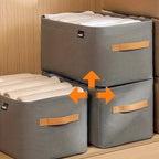 Kit 3 Organizadores Dobráveis p/ Roupas – Cinza ou Caqui