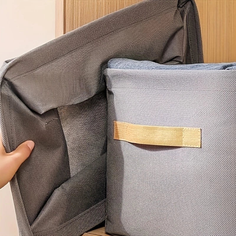 Kit 3 Organizadores Dobráveis p/ Roupas – Cinza ou Caqui