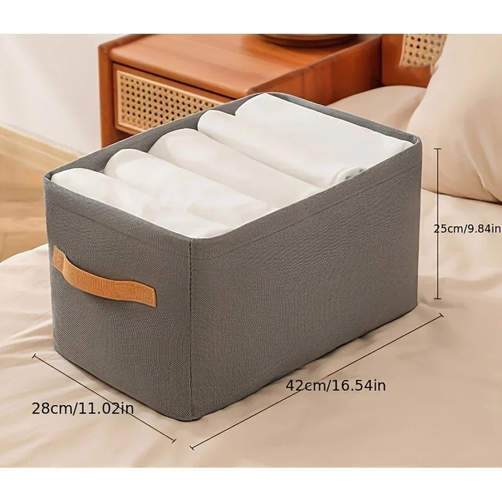 Kit 3 Organizadores Dobráveis p/ Roupas – Cinza ou Caqui