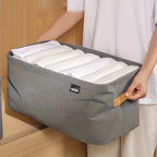 Kit 3 Organizadores Dobráveis p/ Roupas – Cinza ou Caqui